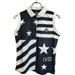 V12 ブイトゥエルブ ゴルフ AMERICAN N/S ノースリーブ ポロシャツ V122010CT-15 2 ブラック/ホワイト レディースのサムネイル