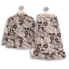 未使用品★ BELLE VOGUE ベルヴォーグ 春夏 花柄 総柄★ 袖フリル ブラウス スカート セットアップ Sz.11/9　レディースのサムネイル
