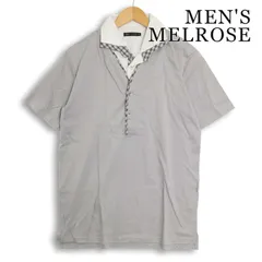 MEN'S MELROSE メンズメルローズ 春夏 レイヤード風★ チェック使い 半袖 ポロシャツ Sz.5　メンズ グレーのサムネイル