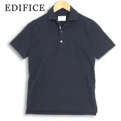 EDIFICE エディフィス 春夏 鹿の子★ 半袖 ポロシャツ Sz.44　メンズ ネイビー 日本製のサムネイル