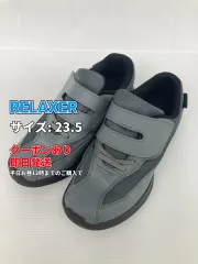 RELAXER スニーカー 23.5 グレー 合成皮革/人工皮革 ナイロン 無地 紐なし ローカット レディースのサムネイル