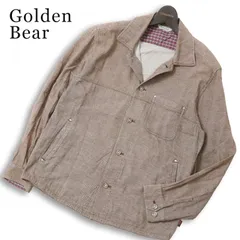 Golden Bear ゴールデンベア 春夏★ 麻 リネン混 シャンブレー ワーク ジャケット ブルゾン Sz.L メンズ ブラウン系のサムネイル