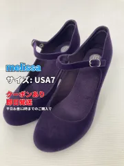 melissa パンプス USA7 パープル ベロア 無地 ラウンドトゥ ピンヒール 5.1～7cm ストラップあり レディースのサムネイル