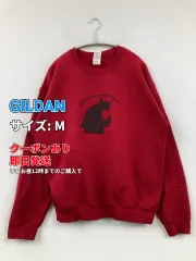 GILDAN ギルダン スウェット M レッド コットン ニット 無地 前面プリント バックプリント 長袖 レディースのサムネイル