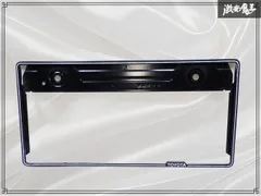 ★当時物★破損無し★ トヨタ純正 汎用 ナンバーフレーム ライセンスフレーム ナンバーカバー 枠 90タイプ ステンレス ブラック 1枚 単体のサムネイル