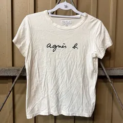 アニエスベー ロゴプリント半袖Tシャツ ホワイト クルーネックカットソー フロントロゴプリント ショートスリーブ プルオーバー トップス フレンチカジュアルのサムネイル