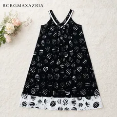🌸SALE🌸 BCBGMAXAZRIA ビーシービージーマックスアズリア 夏 ドット柄  ワンピース XS  黒  総柄のサムネイル