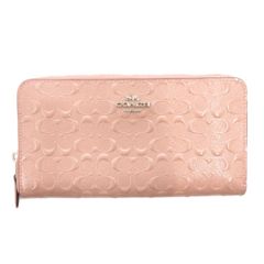 COACH 長財布 チェリー柄 ラウンドファスナーシグネクチャー❤️ブルー