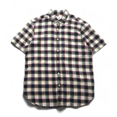 Barbour 半袖 ボタンダウンシャツ M ブラウン チェック コットン MSH5151BE11 ポルトガル製のサムネイル