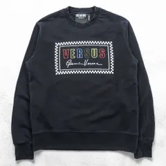 VERSUS VERSACE クルーネック スウェット トレーナー L ブラック ボックスロゴ 刺繍 BU90724のサムネイル