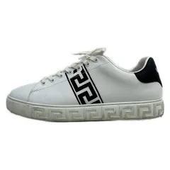 VERSACE(ヴェルサーチ) スニーカー 43 メンズ - 白×黒 インソール取外し可/グレカ レザーのサムネイル