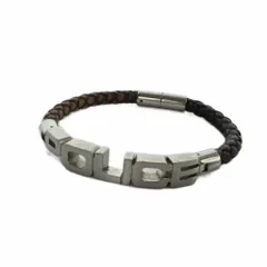 ポリス POLICE ブレスレット アクセサリー バングル ロゴ レザー 茶 ブラウン ■GY11 /MQのサムネイル