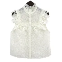 アリスオリビア ブラウス シャツ トップス ノースリーブ レース レディース Mサイズ ホワイト alice+olivia 【中古】のサムネイル