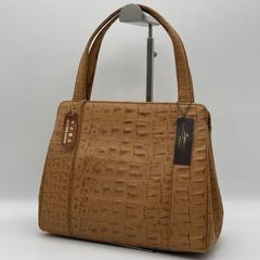 ❤️超希少 DOONEY&BOURKE ハンドバッグ クロコ型押し バンブー 茶 