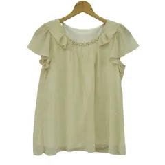 レッセパッセ ブラウス シャツ トップス 半袖 フリル プルオーバー ビジュー レディース 38サイズ ベージュ LAISSE PASSE 【中古】のサムネイル