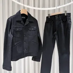 (A級/M 30) / TOM FORD トムフォード コットン ブラック デニム トラッカー デニム パンツ セットアップのサムネイル