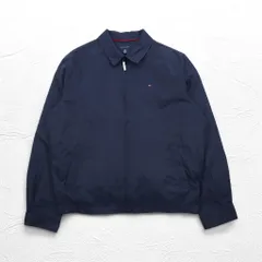 TOMMY HILFIGER スウィングトップ ハリントンジャケット XL ネイビー ナイロン 裏地チェック ワンポイントロゴ刺繍のサムネイル