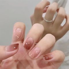 ネイル チップ 24枚入 ネイルチップ ショート ネイル用品 ラウンドチップ 和風 シンプル おしゃれ ショート雰囲気色 花嫁 光沢 つけ爪 結婚式 成人式 卒業式 入学式 両面テープ ウッドスティック ネイルファイル付き ぼかし色