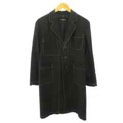 トリココムデギャルソン tricot COMME des GARCONS AD2000 製品染め チェスターコート スプリング ウール ロング丈 M 黒 ブラック 0605のサムネイル