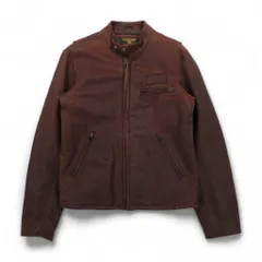 POLO JEANS COMPANY RALPH LAUREN 90年代 ヴィンテージ シングル ライダース レザージャケット L ブラウン キルティングライナーのサムネイル