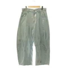フリークスストア FREAKS STORE 箔プリント ツイステッド カーブデニムパンツ ジーンズ ワイド M ライトブルー /HS ■GY12のサムネイル