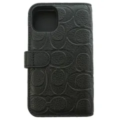 コーチ COACH アイフォンケース スマホ 手帳型 レザー シグネチャー iPhone 12 mini 黒 ブラック /SS ■OS ■GY19のサムネイル