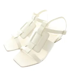 ロジェヴィヴィエ ROGER VIVIER サンダル レザー オープントゥ スクエア ヒール ストラップ 36 23㎝ 白 ホワイト /XZ ■GY18のサムネイル