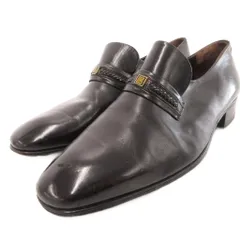 ランバン LANVIN ローファー ビジネスシューズ スリッポン ロゴ レザー 25.5cm 黒 ブラック /JS ■GY50のサムネイル