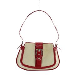 AIGNER ショルダーバッグ キャンバス ＆レザー ピンク ベージュ送料 