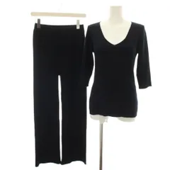ドゥーズィエムクラス DEUXIEME CLASSE 24AW セットアップ 上下 リブVネックニット Rib V/N Knit 七分袖 リブニットパンツ Rib Knit Pants イージーパンツ ウエストゴム 34 紺 ネイビー /YT36のサムネイル