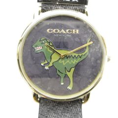 箱付き美品コーチCOACH 腕時計 レキシー 恐竜モチーフ ラインストーン