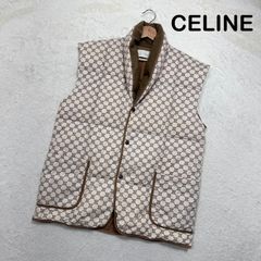 美品☆CELINE セリーヌ マカダム柄 肩掛け ポンチョ 西川ダウンベスト