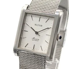 WALTHAM 2101120 Watch Quartz Ladies Silver Square Stones Y2K 00S ウォルサム 時計 クオーツ レディース スクエア シルバー コンビ ストーン ヴィンテージ 不動品のサムネイル