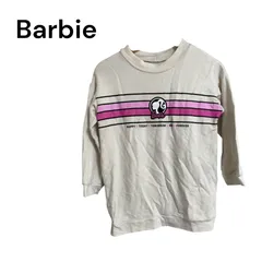 a3098 Barbie バービー スウェット トレーナー 白 ピンク ロゴのサムネイル