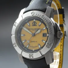 【稼働品】 Baume&Mercier Capeland 65414 イエロー シルバー チタン デイト 夜光 純正ブレス 自動巻き メンズ 腕時計 #17604のサムネイル