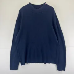 古着 ポロジーンズ POLO JEANS ニット ハイネックワンポイントロゴ ワッペン 大きいサイズ トレーナー 2XL  ネイビー メンズのサムネイル