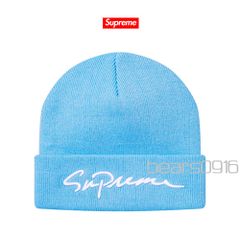 【シュプリーム】新品未開封 Supreme ニット帽 メンズ フリー スレートブルー 2018年 秋冬モデル FW18BN53 立体筆記体刺繍 カフビーニー 18AW 帽子 アメリカ購入