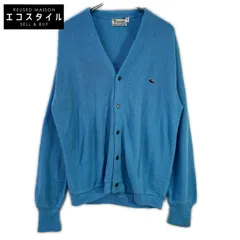 Lacoste　ラコステ　70S 糸巻きタグ ブルー カーディガン　XLのサムネイル