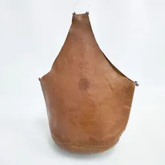 HENRY CUIR レザーワンハンドルバッグ フラワー刺繍 本革 トートバッグ ブラウン レディース アンリークイール【中古】6-0705G∞のサムネイル