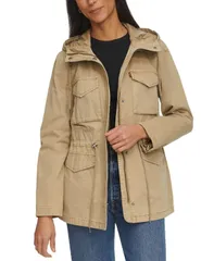 リーバイス レディース アウター ジャケット・ブルゾン コットン ジャケット Levis Womens Lightweight Washed Cotton Military Jacket Safariのサムネイル