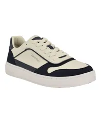 カルバンクライン メンズ シューズ スニーカー レース Calvin Klein Mens Waclon LaceUp Casual Sneakers Dark blue Ivory アイボリーのサムネイル