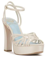 ヴィンスカムート レディース シューズ サンダル プラットフォーム Vince Camuto Womensamlee Strappy Platform Sandals Milk Satinのサムネイル