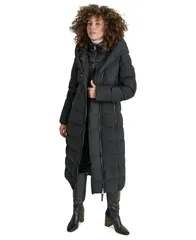 ダナ キャラン ニューヨーク レディース アウター ジャケット・ブルゾン コート DKNY Womens Bibbed Shawl Collar Hooded Puffer Coat Black ブラのサムネイル