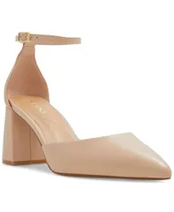 アルド レディース シューズ サンダル アンクル ヒール ALDO Womens Jan Pointed Toe AnkleStrap BlockHeel Sandals Beige Smooth ベのサムネイル
