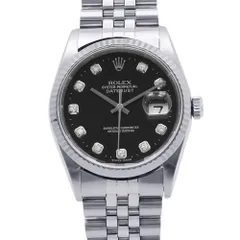 ロレックス デイトジャスト36 ランダムシリアル ルーレット SS/K18ホワイトゴールド 16234G ROLEX 黒文字盤 10Pダイヤのサムネイル