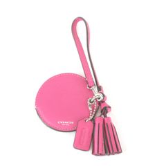 コーチ ミラー付き バッグチャーム キーホルダー タッセル レザー