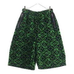 LOEWE (ロエベ) 22SS JACQUARD BERMUDA SHORTS アナグラム ジャガード バミューダ ショーツ ハーフパンツ ブラック/グリーン H526Y27J09のサムネイル