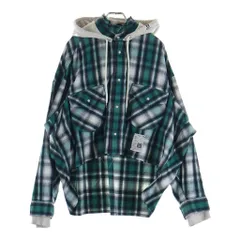 MAISON MIHARAYASUHIRO (メゾンミハラヤスヒロ) 25AW HOODIES CHECK SHIRTS フードドッキング チェック 長袖シャツ グリーン K15SH421のサムネイル