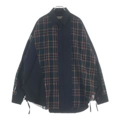 FACETASM ファセッタズム TARTAN CHECK BIG SHIRT タータン チェック ビッグ シャツ ドッキング長袖シャツ FNT-SH-U01 FACETASM (ファセッタズム) TARTAN CHECK BIG SHIRT タータン チェック