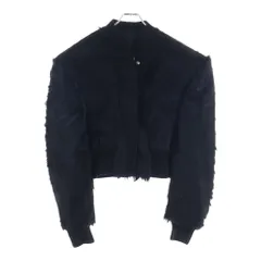 Rick Owens (リックオウエンス) 23AW LUXOR EDFU Fur Flight Jacket ルクソール期 ファーフライトジャケット バックストラップカーフヘアクロップドジップアップジャケット RR02C7719-LHL ブラックのサムネイル